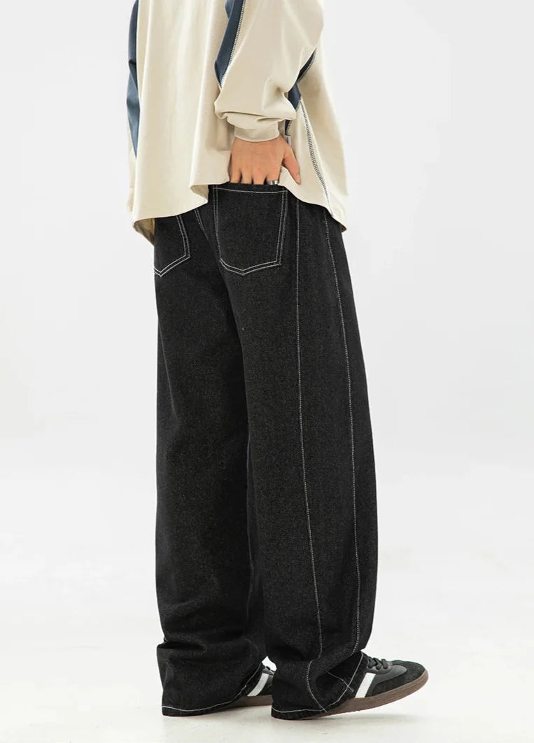 Y2K Wide Leg Baggy Dark Wash Jeans