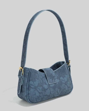 Y2K Hobo Bag Belt Buckle Detail-Blue