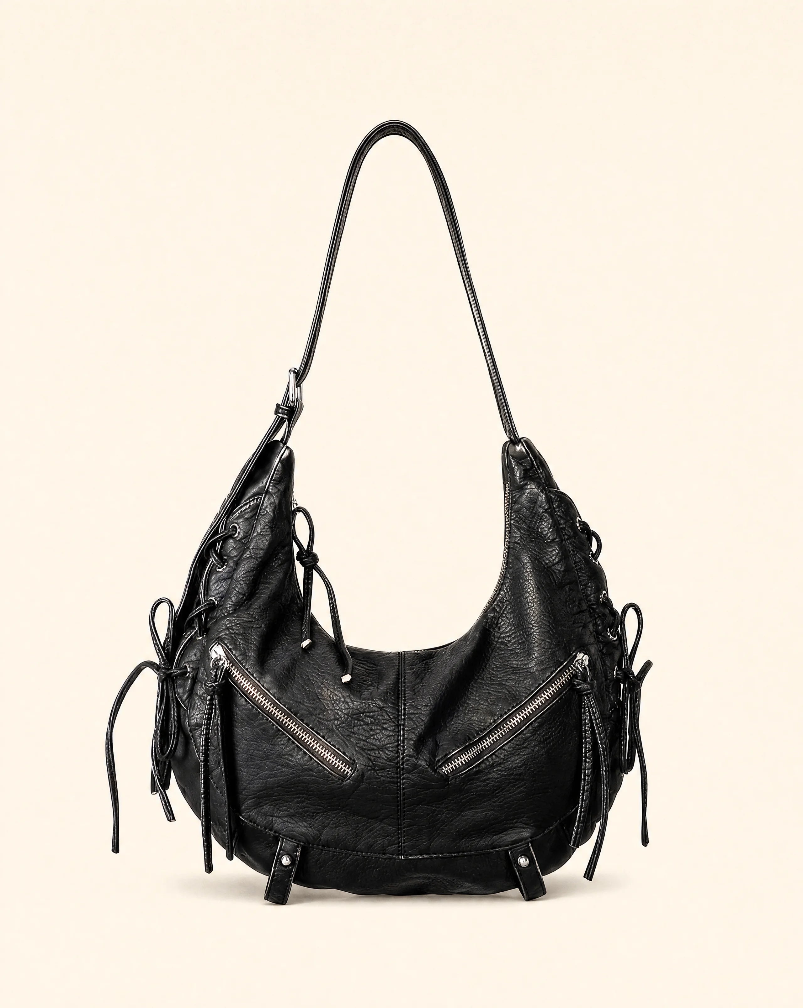 Y2K Punk Strappy PU Leather Underarm Bag