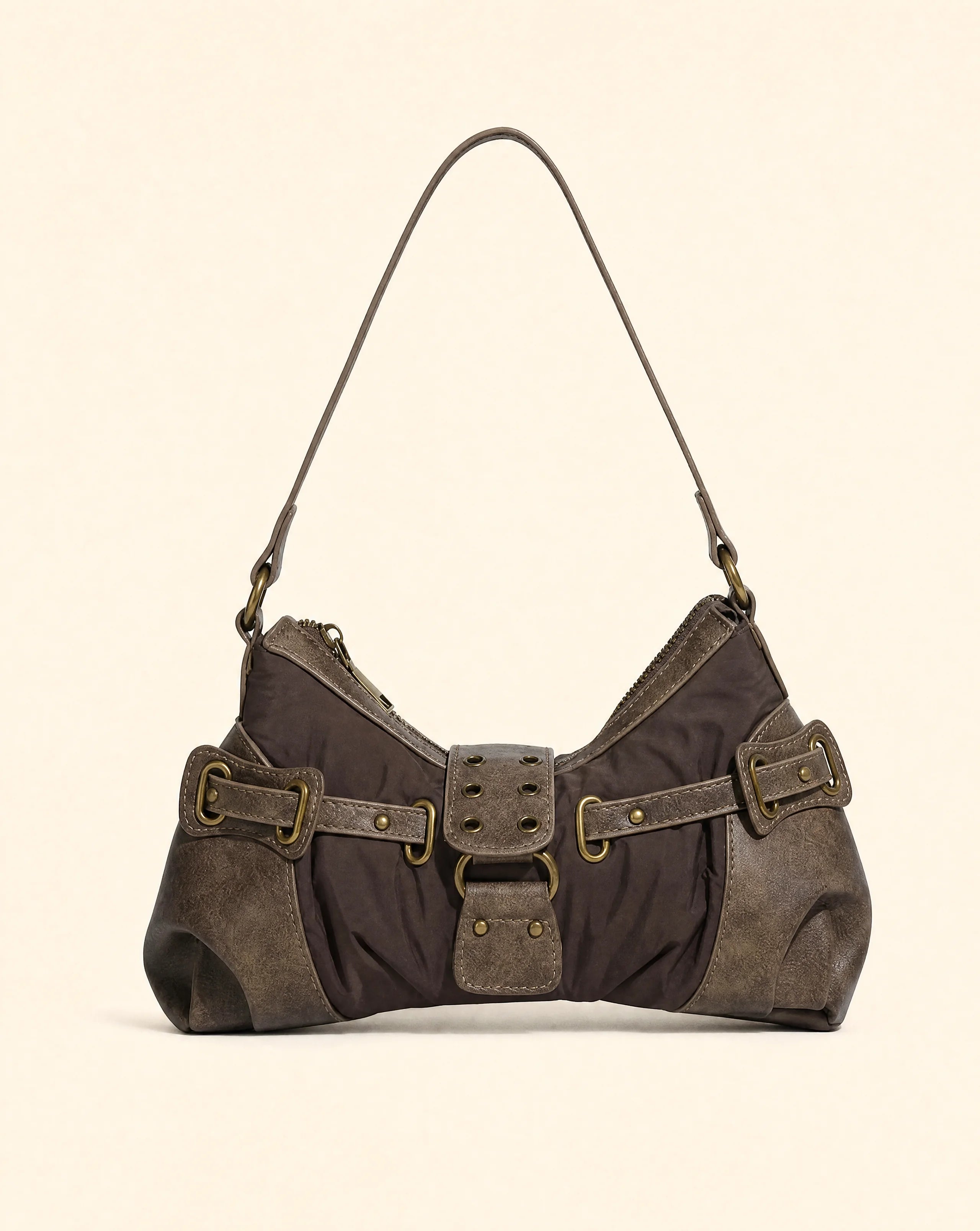 Y2K Rivet PU Leather Shoulder Bag