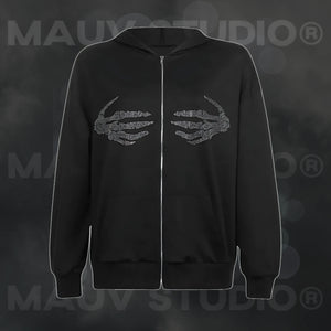 Y2K Skeleton Hands Hoodie
