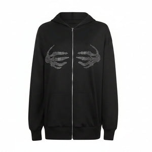 Y2K Skeleton Hands Hoodie