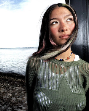 Pull en Maille Ajourée Y2K Stargaze