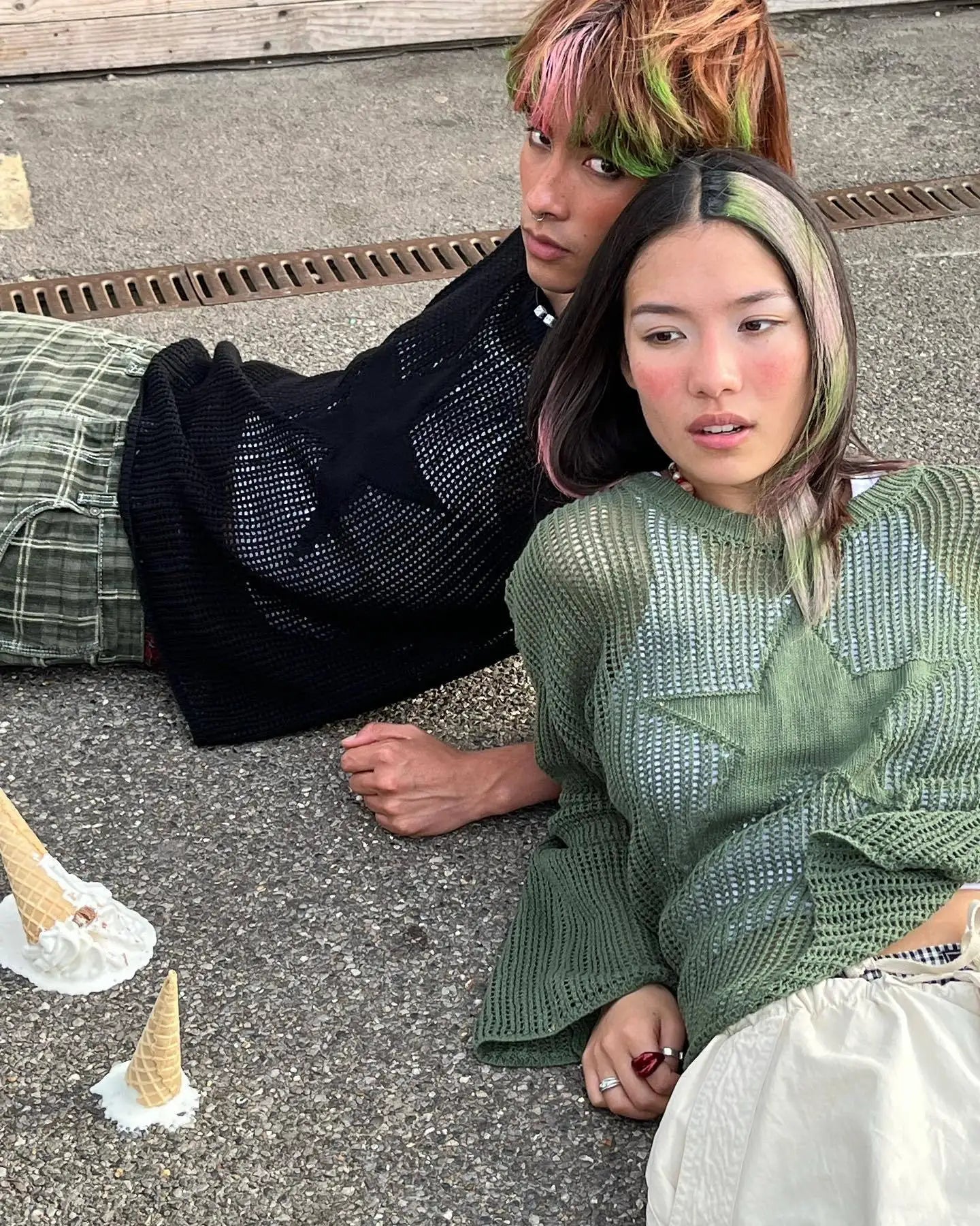 Pull en Maille Ajourée Y2K Stargaze