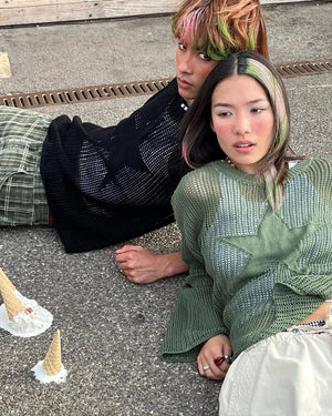 Pull en Maille Ajourée Y2K Stargaze