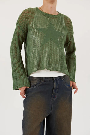 Pull en Maille Ajourée Y2K Stargaze