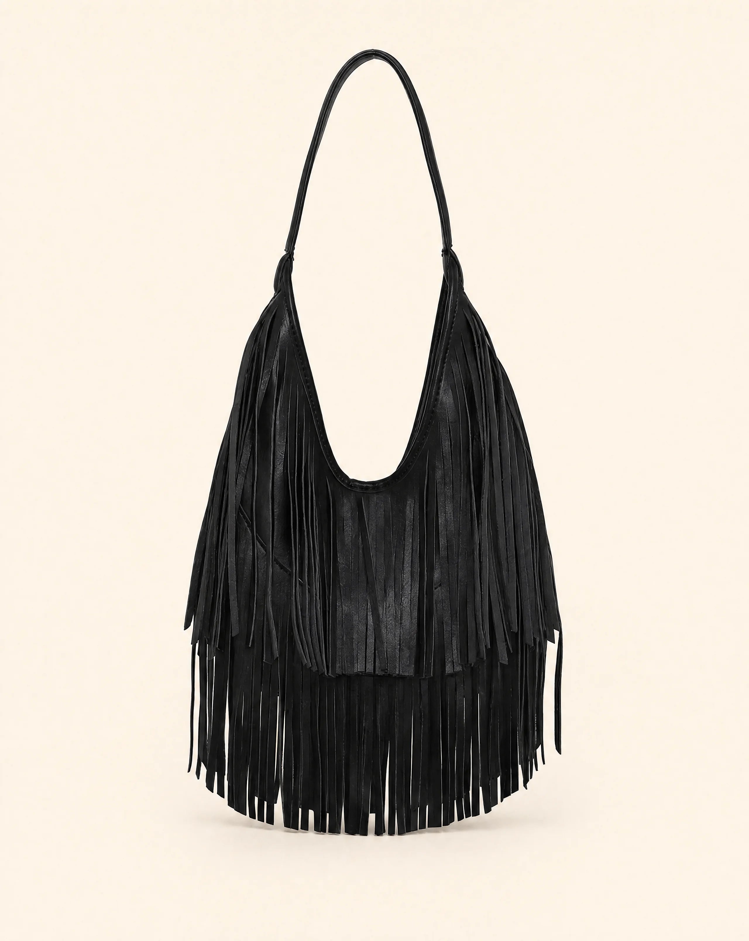 Y2K Tassel Soft PU Leather Hobo Bag