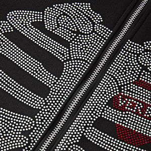 Sweat Squelette Strass Y2K