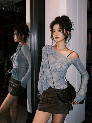 Ruched Flower Top – MAUVSTUDIO®