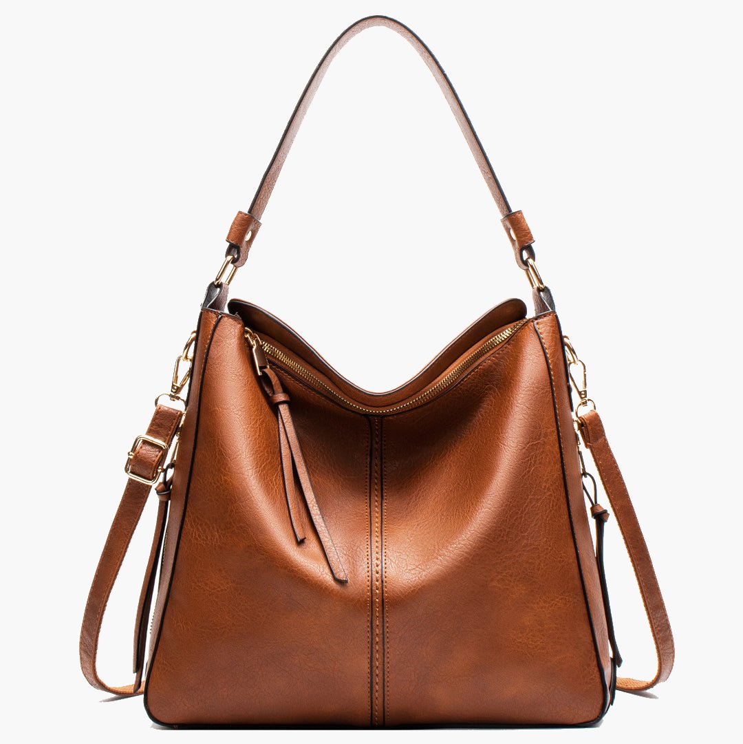 Amalya | Oversize Grained Leather Hobo Bag