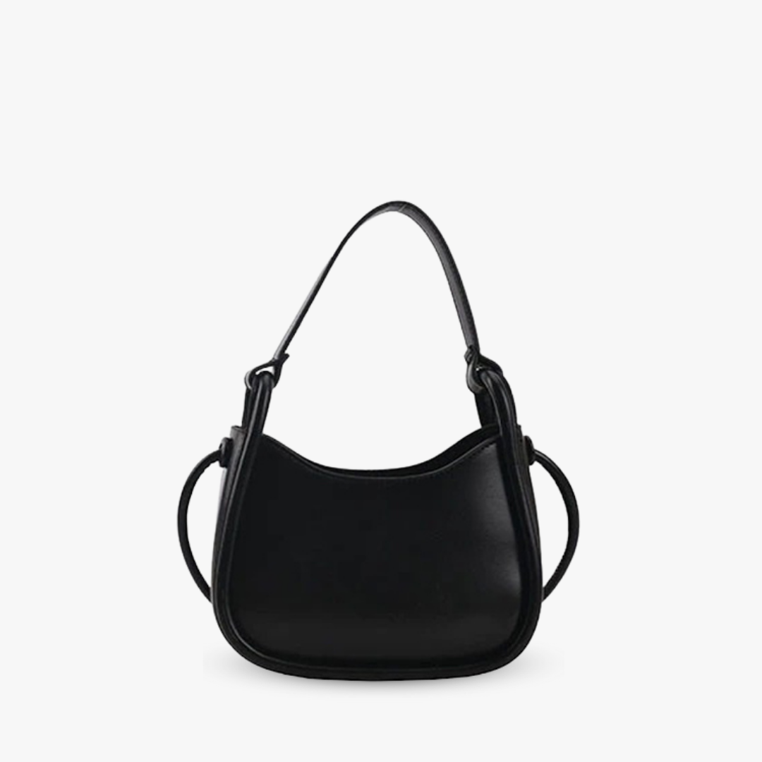 Avellia | Minimalist Faux Leather Half-Moon Handbag