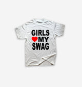 Y2K "Girls Love My Swag" Graphic T-Shirt-Tee-WHITE-XS-MAUV STUDIO®