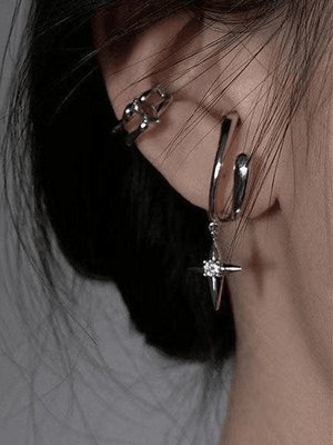 2pcs manchettes d'oreille en zircon astral-Earrings-MAUV STUDIO-STREETWEAR-Y2K-CLOTHING