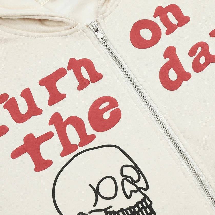 Skeleton Zip-Up Hoodie - Y2K Streetwear – MAUVSTUDIO®