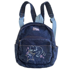 90's Aesthetic Denim Backpack-Backpacks-MAUV STUDIO-STREETWEAR-Y2K-CLOTHING