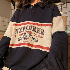 90's Explorer Sweatshirt-Sweaters-MAUV STUDIO-STREETWEAR-Y2K-CLOTHING