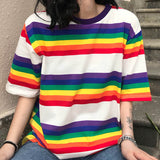 90s Kids Rainbow Tee-T-Shirts-MAUV STUDIO-STREETWEAR-Y2K-CLOTHING