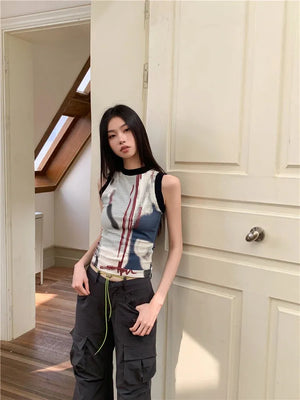 Abstract Printed Tank Top – MAUVSTUDIO®