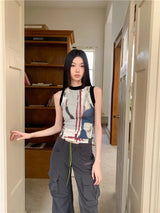 Abstract Printed Tank Top – MAUVSTUDIO®