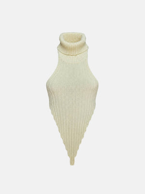 Acubi Knit Halter Top with ribbed knit, Y2K halter top styled with low rise bottoms