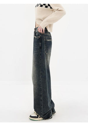 Acubi Wide Leg Dark Jeans-MAUV STUDIO