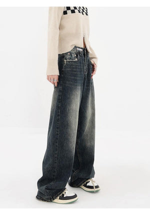 Acubi Wide Leg Dark Jeans-MAUV STUDIO