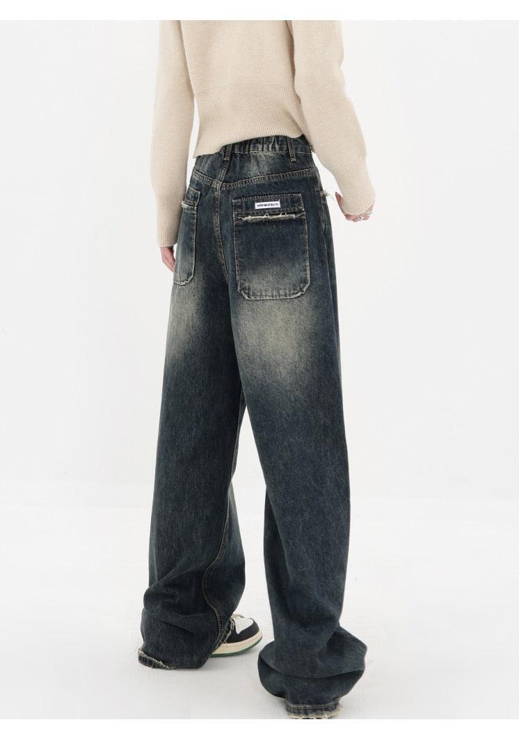 Acubi Wide Leg Dark Jeans-MAUV STUDIO