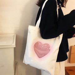 Aesthetic Heart Tote Bag-Handbags-MAUV STUDIO-STREETWEAR-Y2K-CLOTHING