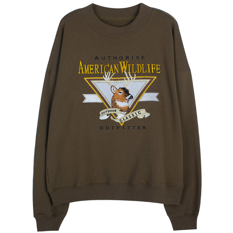 American Wildlife Sweatshirt-Sweaters-MAUV STUDIO-STREETWEAR-Y2K-CLOTHING