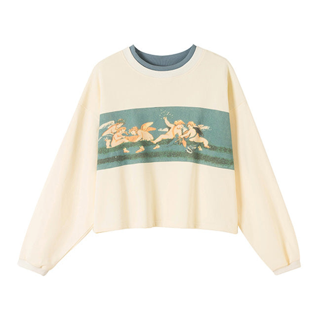 Angel Crop Sweatshirt-Sweaters-MAUV STUDIO-STREETWEAR-Y2K-CLOTHING