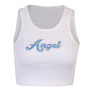 Angel Ribbed Top-T-Shirts-MAUV STUDIO-STREETWEAR-Y2K-CLOTHING