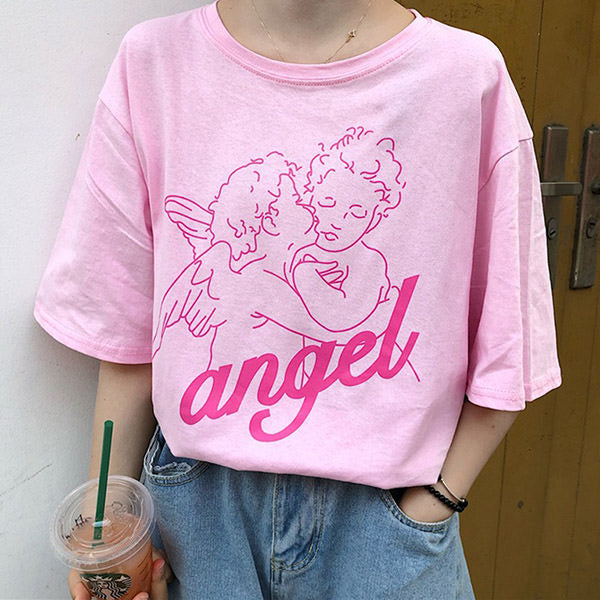 Angel T-Shirt-T-Shirts-MAUV STUDIO-STREETWEAR-Y2K-CLOTHING