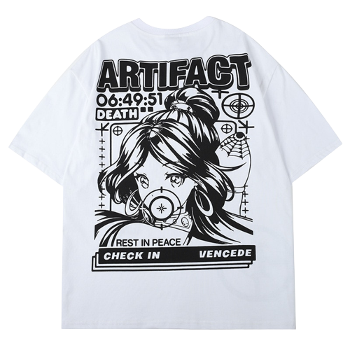 'Anime Artifact Girl' T Shirt-T-Shirts-MAUV STUDIO-STREETWEAR-Y2K-CLOTHING