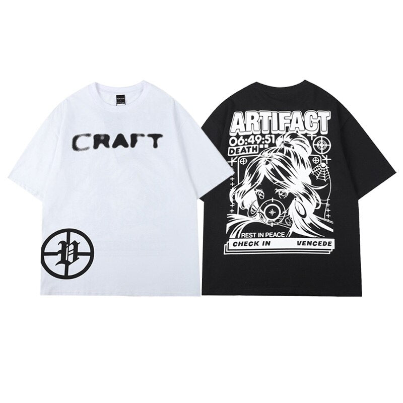 'Anime Artifact Girl' T Shirt-T-Shirts-MAUV STUDIO-STREETWEAR-Y2K-CLOTHING