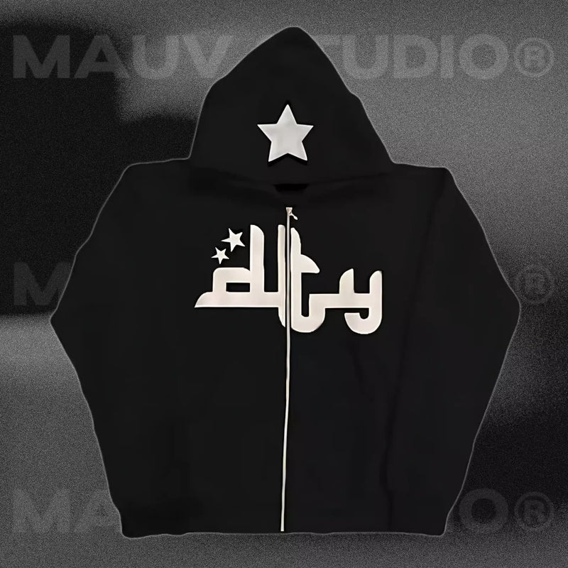 luvstar Arabic hoodie L (ステッカー付) Arabic_Script_Zip-Up_Hoodie_-
