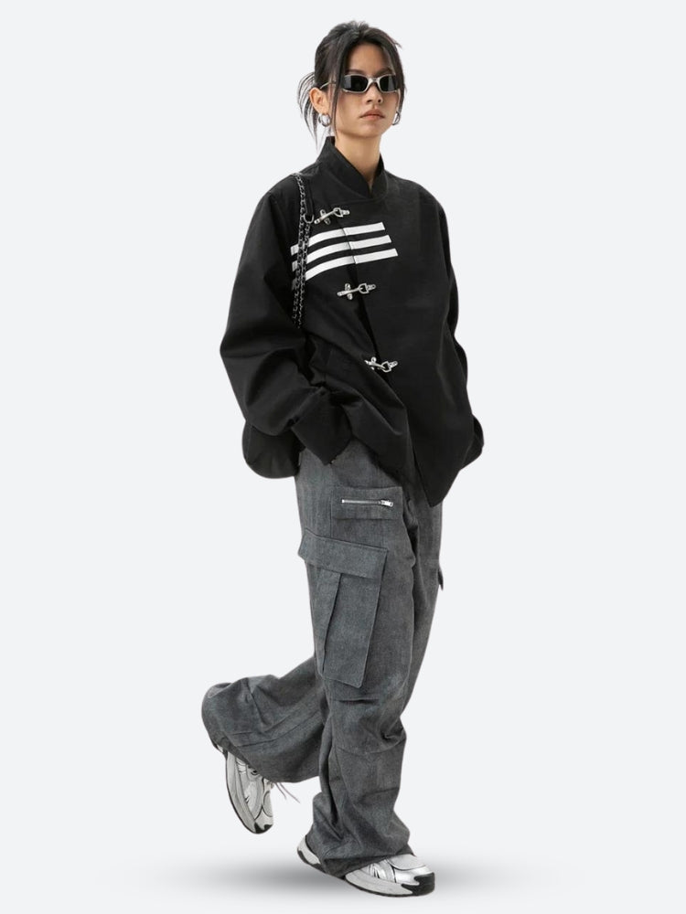 Asymmetric Frog Button Jacket – MAUV STUDIO®