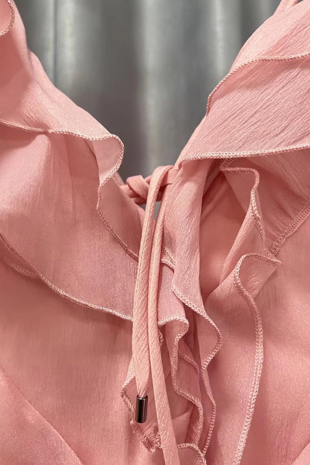 Asymmetric Ruffled Mini Dress view 5 | MAUVSTUDIO®
