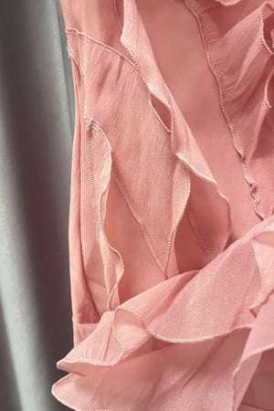 Asymmetric Ruffled Mini Dress view 6 | MAUVSTUDIO®