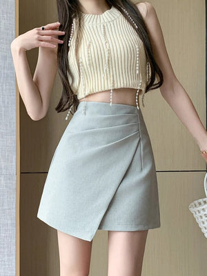 , Y2K skirt styled with a crop top