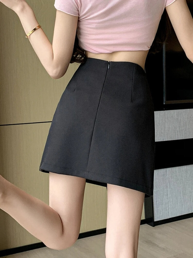 , Y2K skirt styled with a crop top