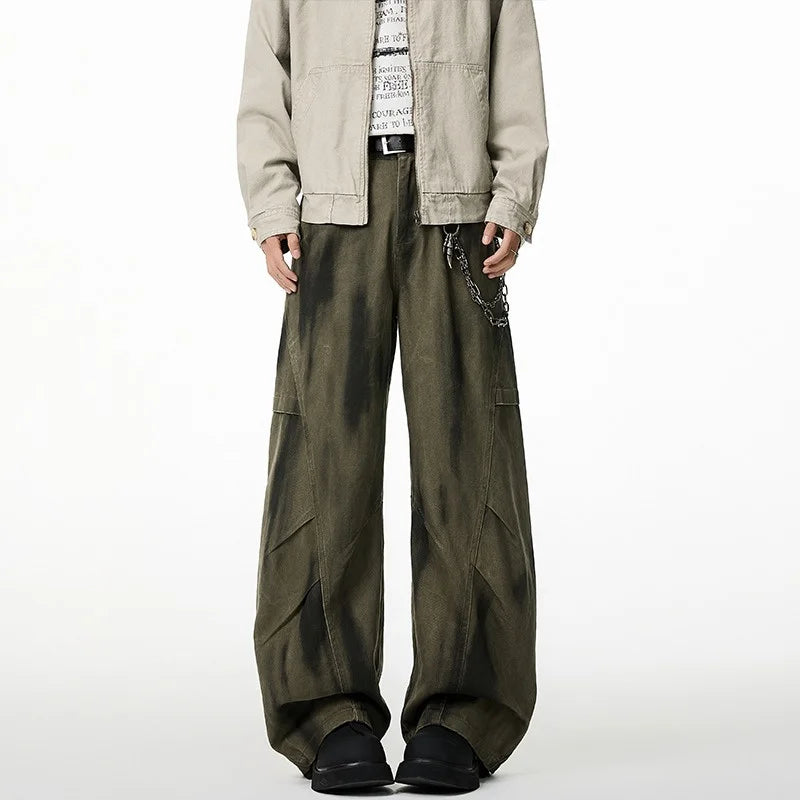 Autumn Pleated Distressed Y2K Baggy Jeans