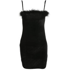 Babe Furry Dress-Dresses-MAUV STUDIO-STREETWEAR-Y2K-CLOTHING