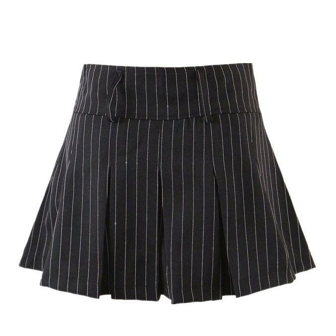 Baby Lies Striped Pleated Skirt-Skirts-MAUV STUDIO-STREETWEAR-Y2K-CLOTHING