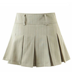 Baby Lies Striped Pleated Skirt-Skirts-MAUV STUDIO-STREETWEAR-Y2K-CLOTHING