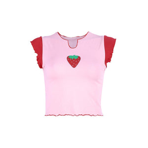 Baby Strawberry Tee-T-Shirts-MAUV STUDIO-STREETWEAR-Y2K-CLOTHING