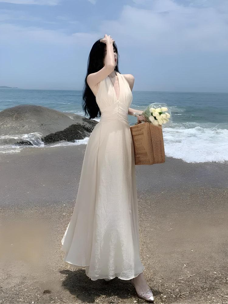 Backless Halter Neck Maxi Dress MAUVSTUDIO Backless Halter Neck Maxi Dress MAUVSTUDIO