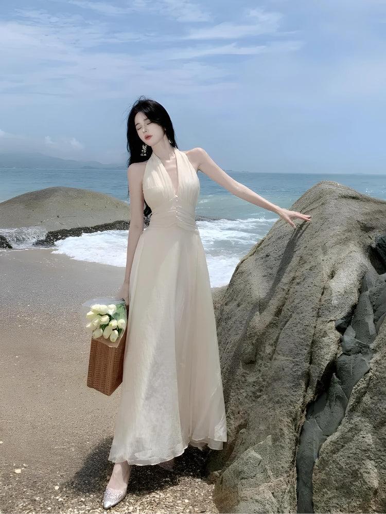 Backless Halter Neck Maxi Dress MAUVSTUDIO Backless Halter Neck Maxi Dress MAUVSTUDIO