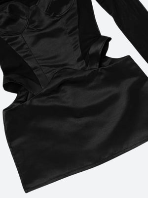 Baddie Cut Out Sheer Mini Dress view 5 | MAUVSTUDIO®