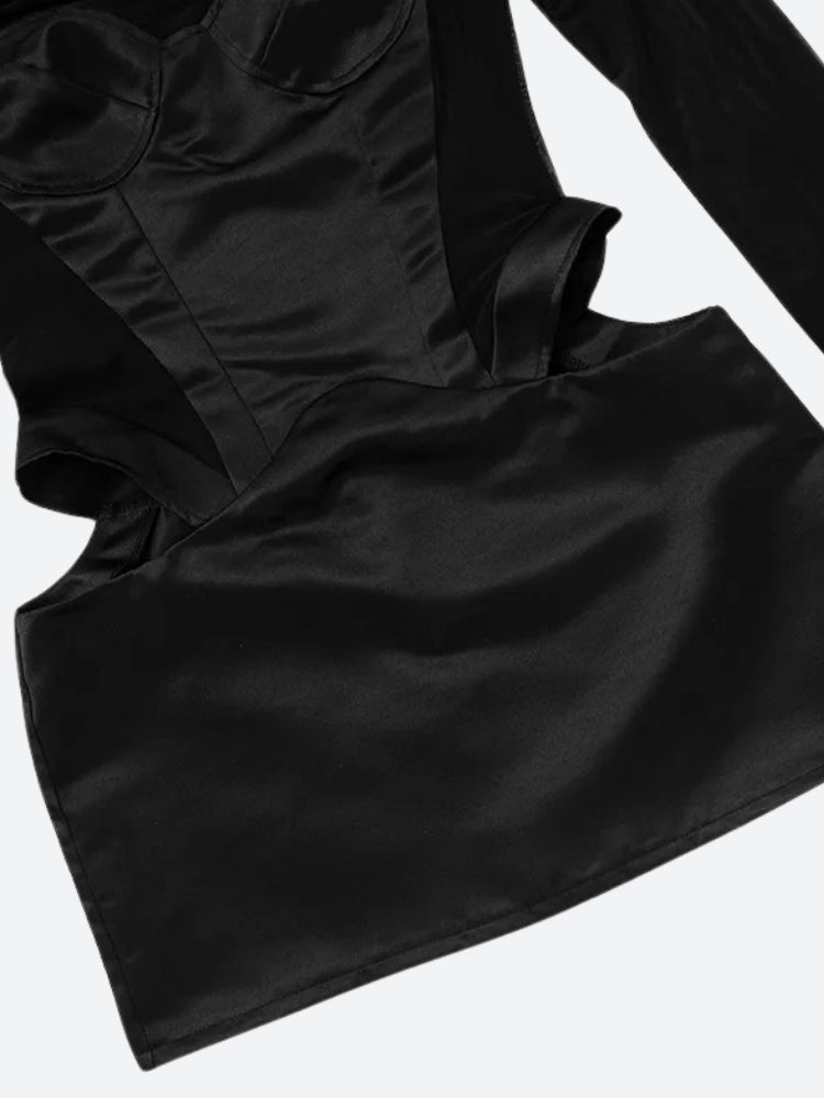 Baddie Cut Out Sheer Mini Dress view 5 | MAUVSTUDIO®