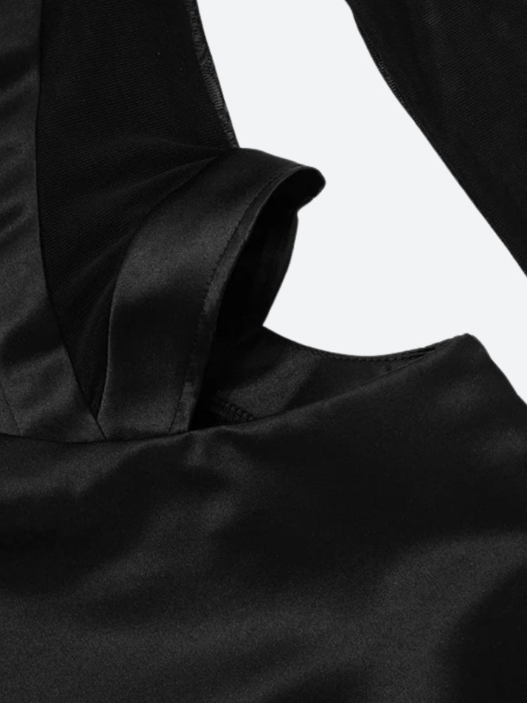 Baddie Cut Out Sheer Mini Dress view 6 | MAUVSTUDIO®
